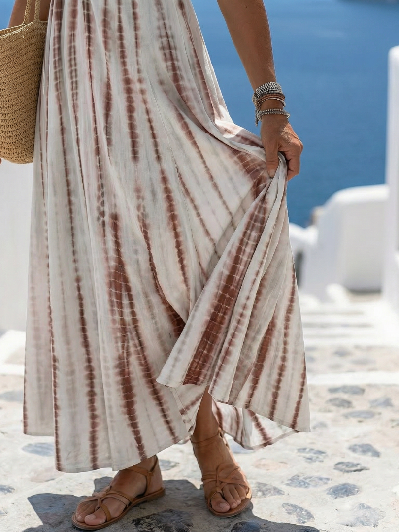 Karys | Casual Fit Miękka Midi Sukienka Barwiona