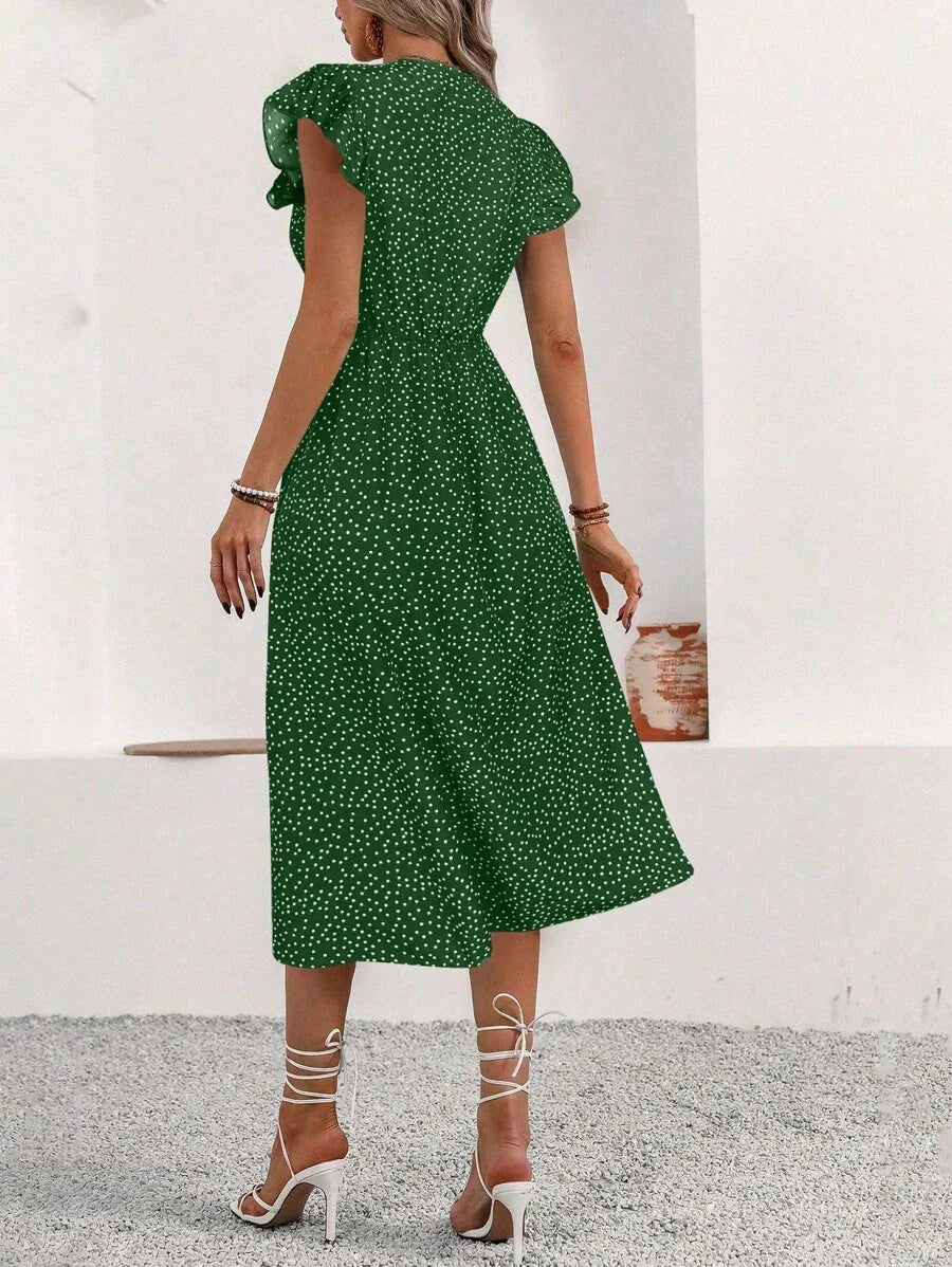 Adela | Klasyczna Sukienka z Groszkami dla Eleganckiej Kobiety