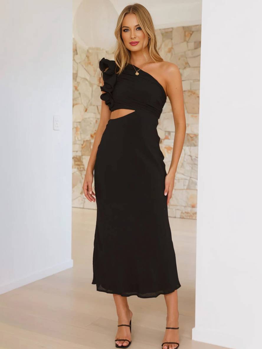 Amelia | Elegancka Asymetryczna Suknia Wieczorowa z Wycięciami