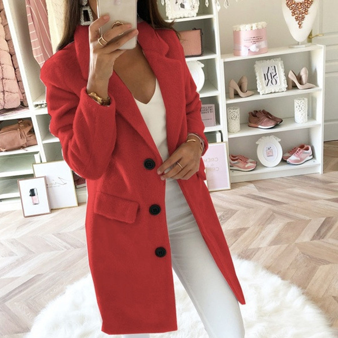Aria | kurtka zimowa damska elegancka stylowa długa wełniana ciepła Chicveo