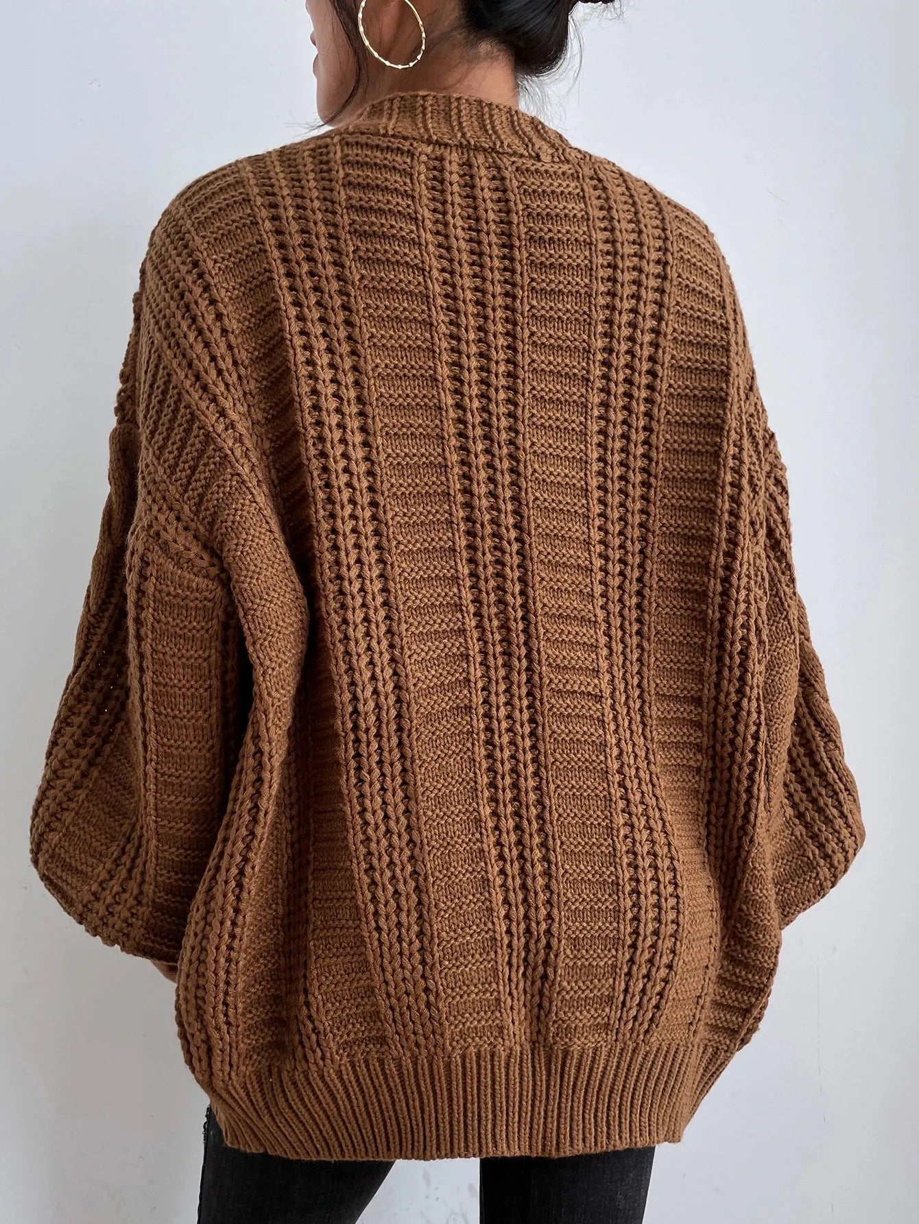 Aurelia | Damski Kardigan z Warkoczem Oversize