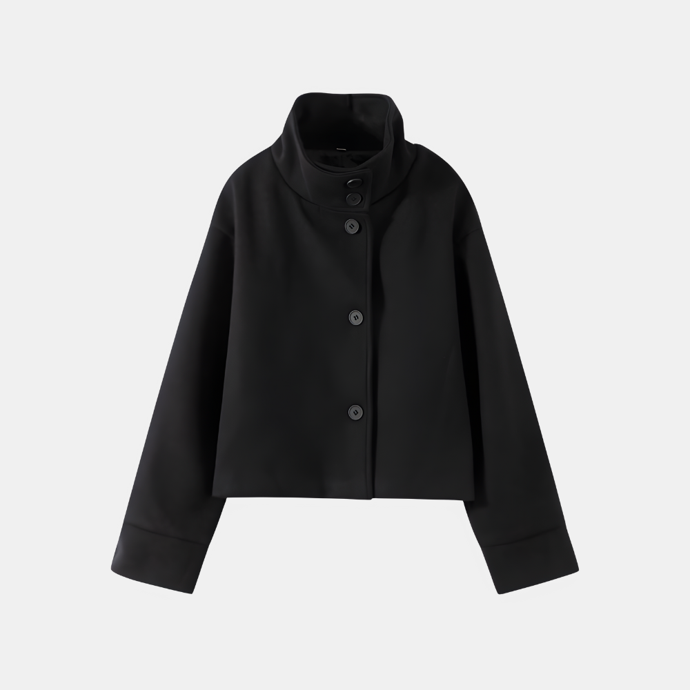 Ava | Kurtka Damska z Stojącym Kołnierzem – Zapięcie na Guziki