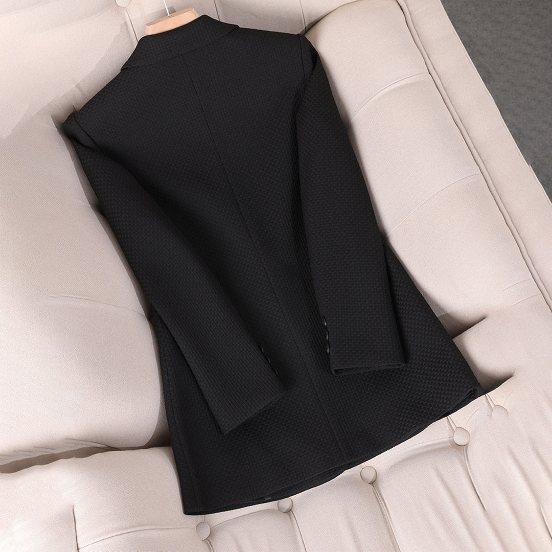 Aveline | kurtka zimowa damska elegancka czarna wełniana na zimę Chicveo