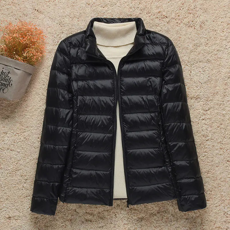 Bellamy | kurtka zimowa damska slim puchowa elegancka długa ciepła stylowa Chicveo