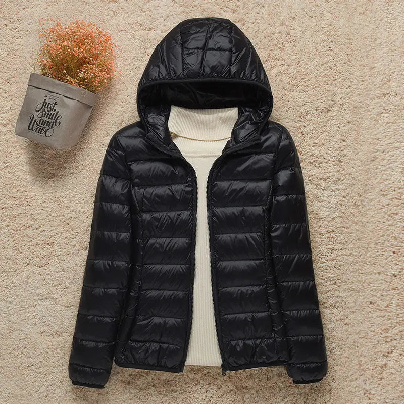 Bellamy | kurtka zimowa damska slim puchowa elegancka długa ciepła stylowa Chicveo
