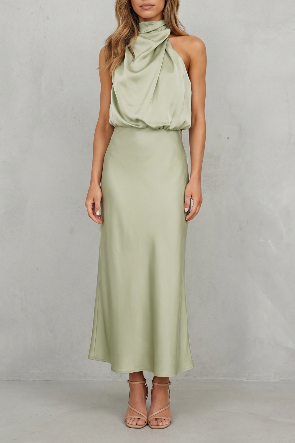Brionelle – Elegancja na szyi halter – Sukienka maxi