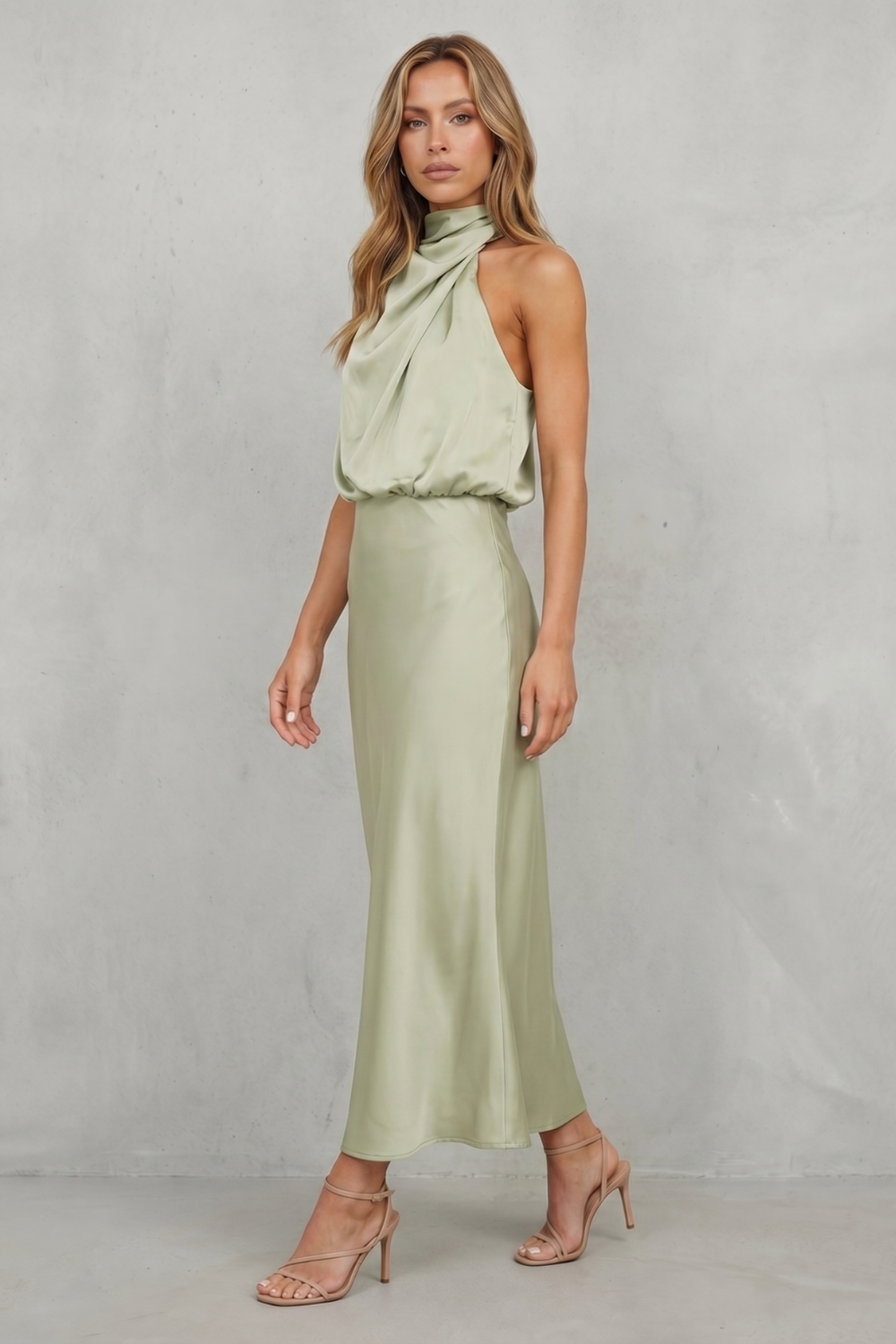 Brionelle – Elegancja na szyi halter – Sukienka maxi