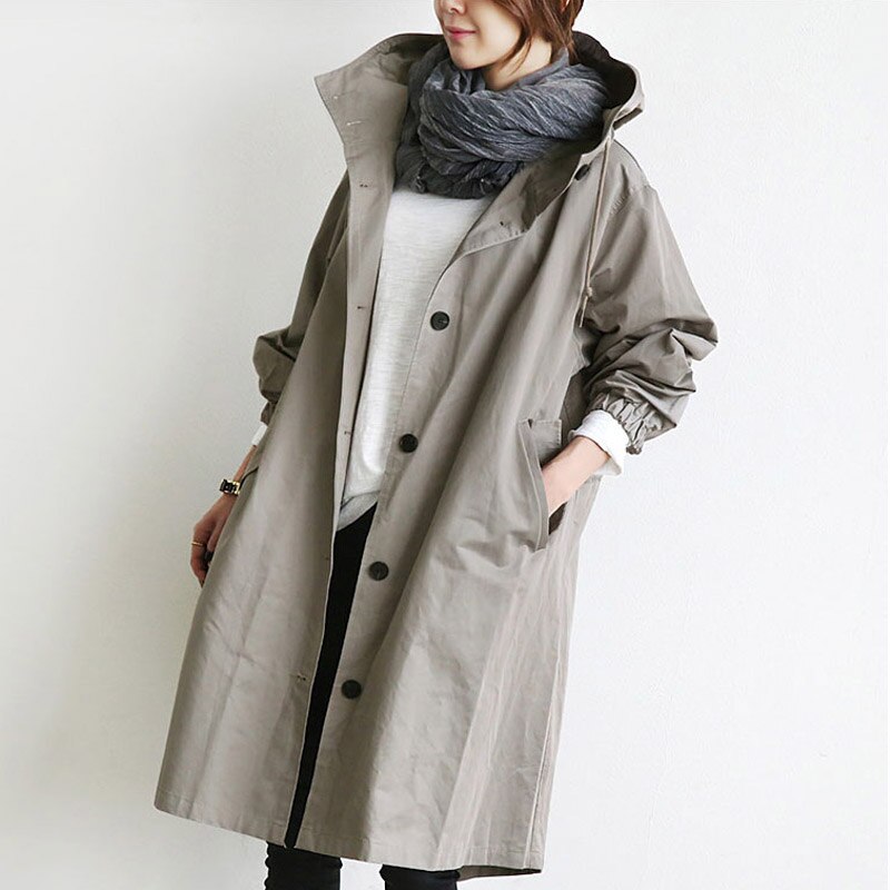 Cadence | kurtka zimowa damska elegancki trench bawełniany stylowa długa Chicveo