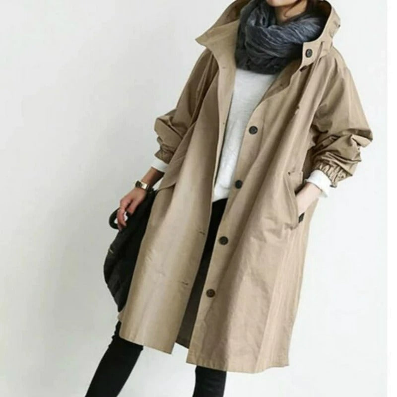 Cadence | kurtka zimowa damska elegancki trench bawełniany stylowa długa Chicveo