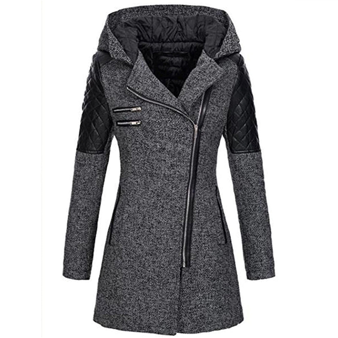 Celeste | kurtka zimowa damska długa stylowa z kapturem pikowana elegancka Chicveo