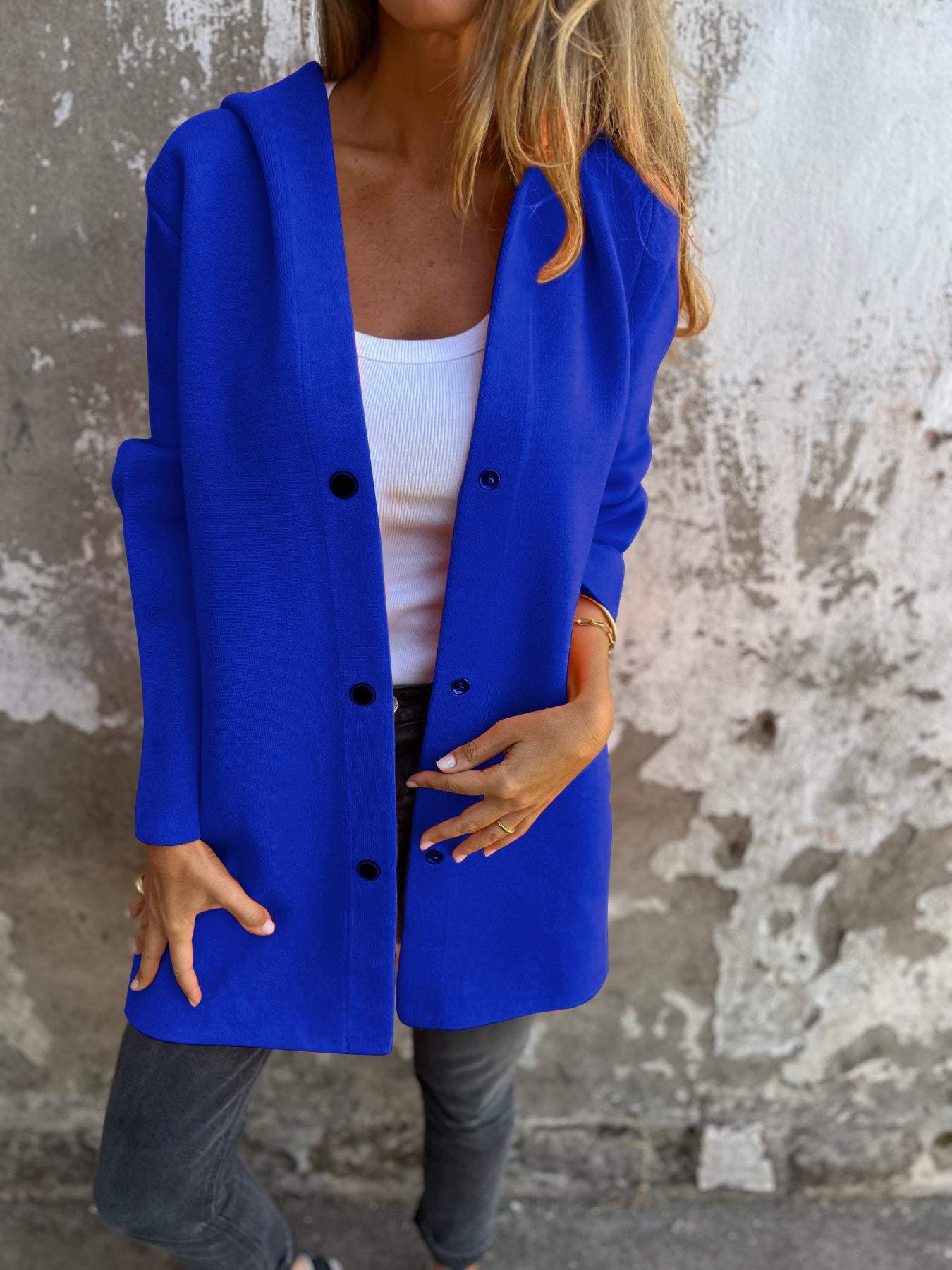 Clio | kurtka zimowa damska elegancka bawełniana z kapturem stylowa długa Chicveo