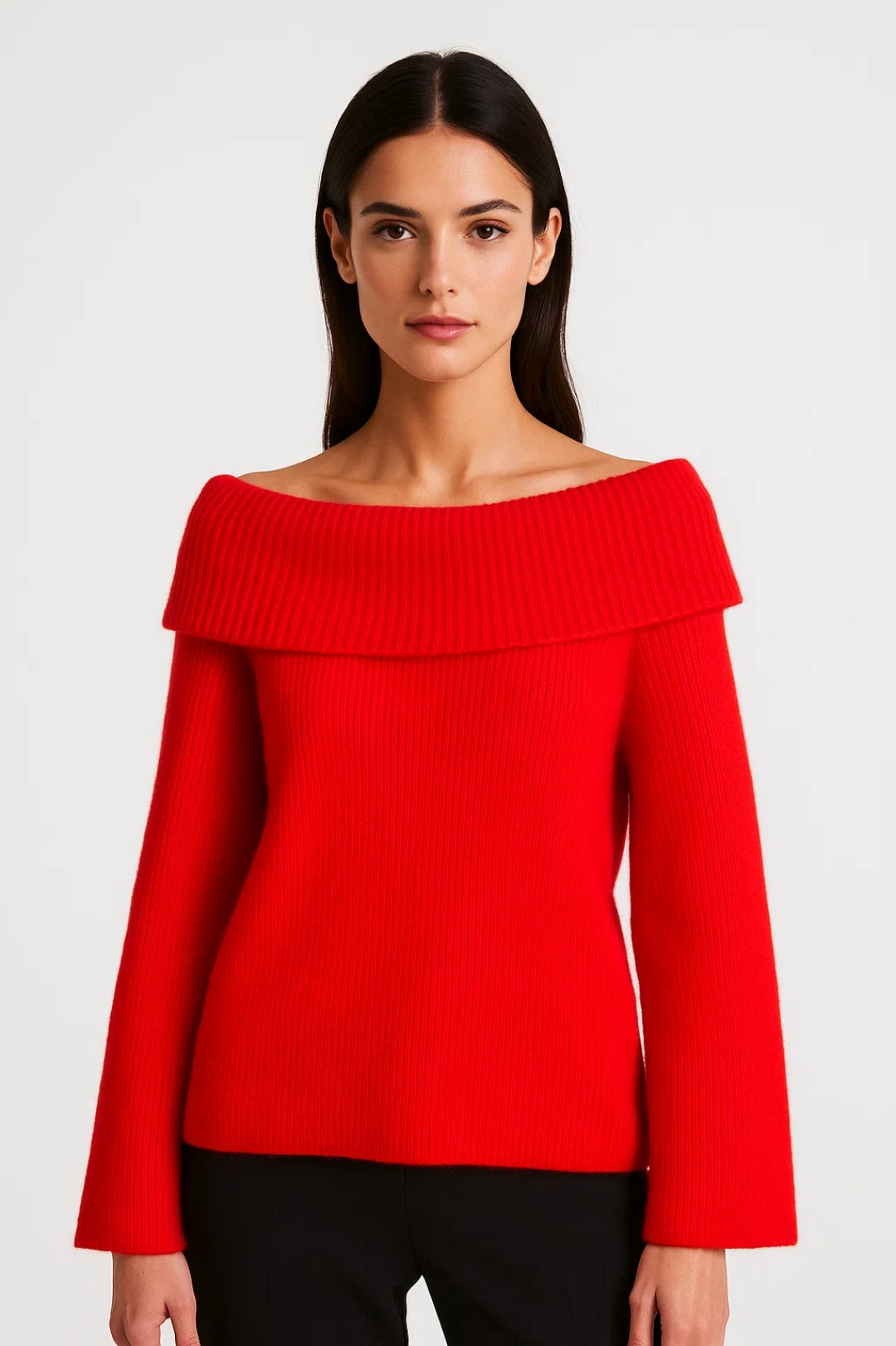 Coraline | Sweter Off-Shoulder dla Kobiet, Elegancki Dekolt i Proste Rękawy