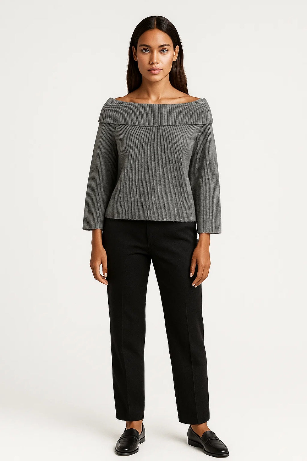 Coraline | Sweter Off-Shoulder dla Kobiet, Elegancki Dekolt i Proste Rękawy