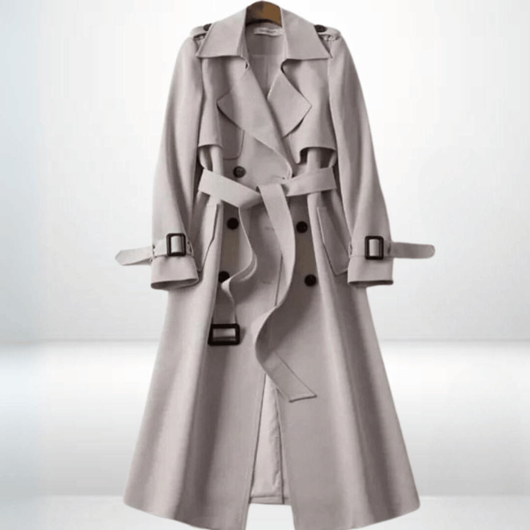 Cosima | kurtka zimowa damska trench z premium bawełny elegancka długa Chicveo