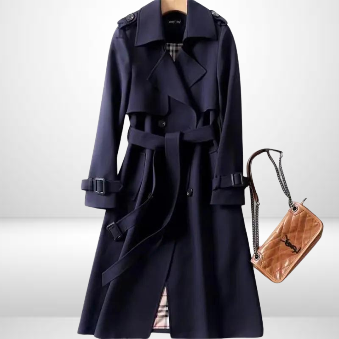 Cosima | kurtka zimowa damska trench z premium bawełny elegancka długa Chicveo
