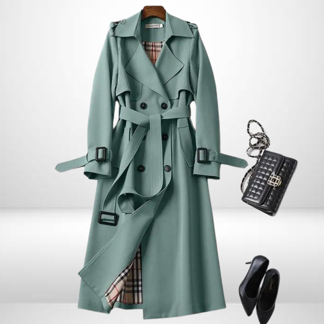 Cosima | kurtka zimowa damska trench z premium bawełny elegancka długa Chicveo