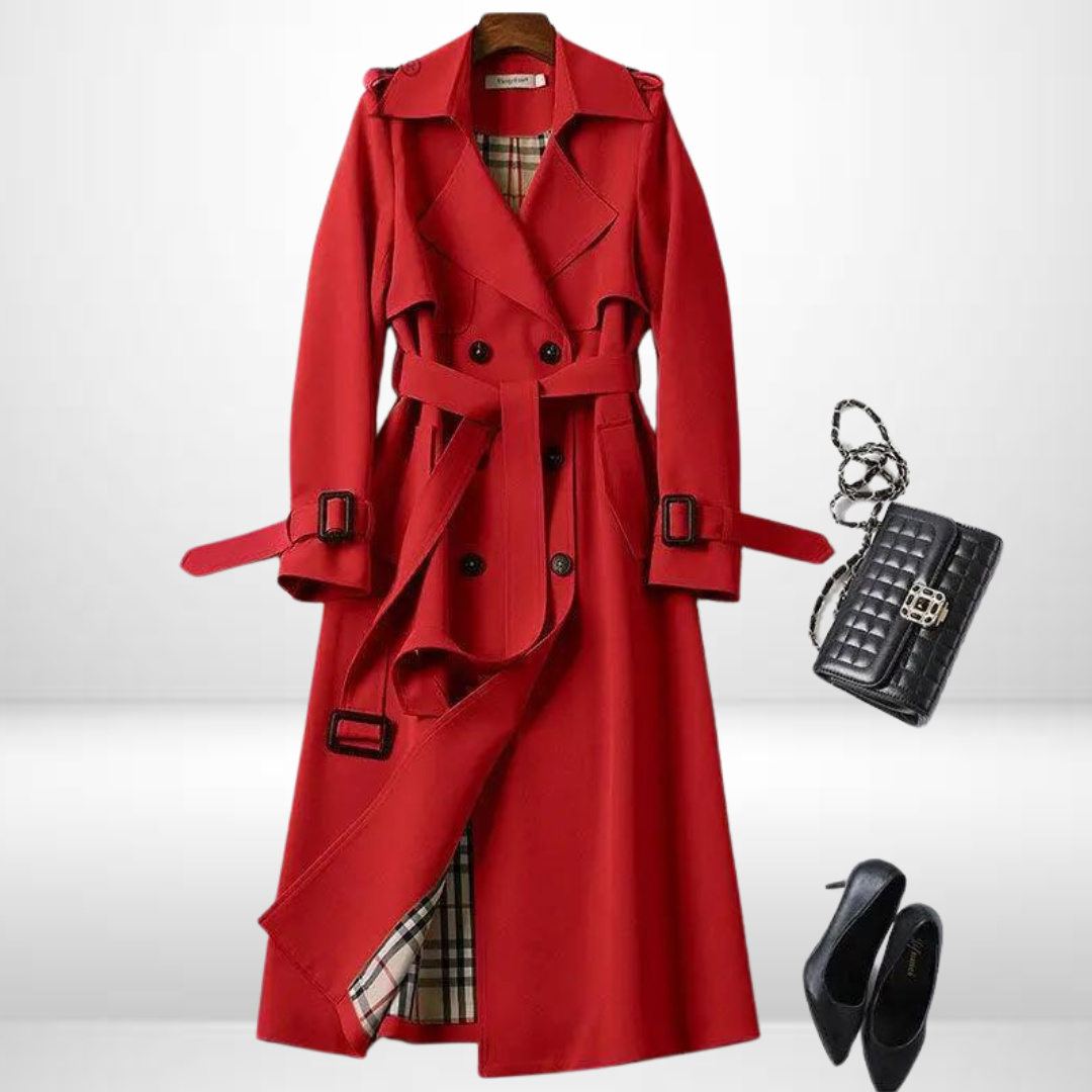 Cosima | kurtka zimowa damska trench z premium bawełny elegancka długa Chicveo