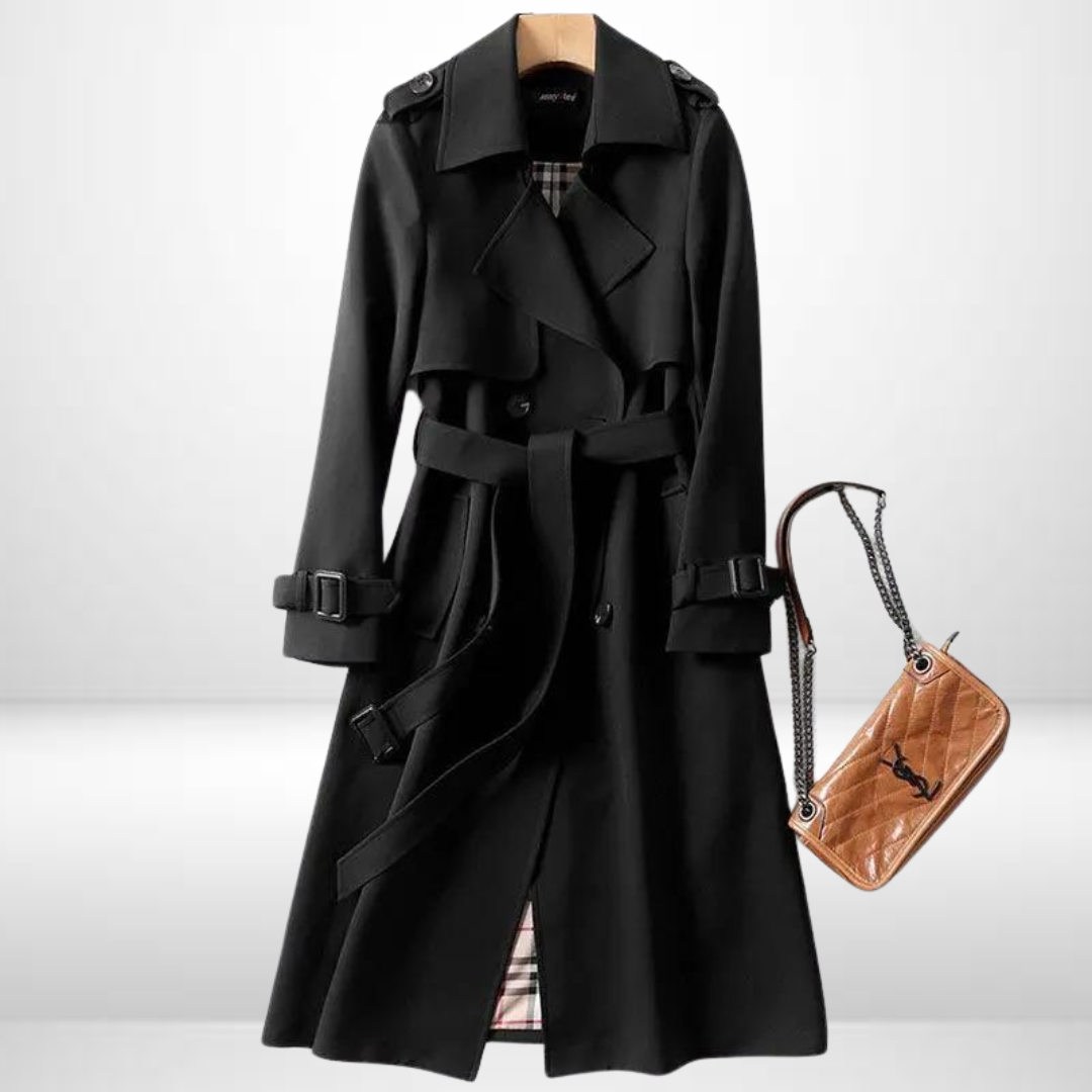 Cosima | kurtka zimowa damska trench z premium bawełny elegancka długa Chicveo
