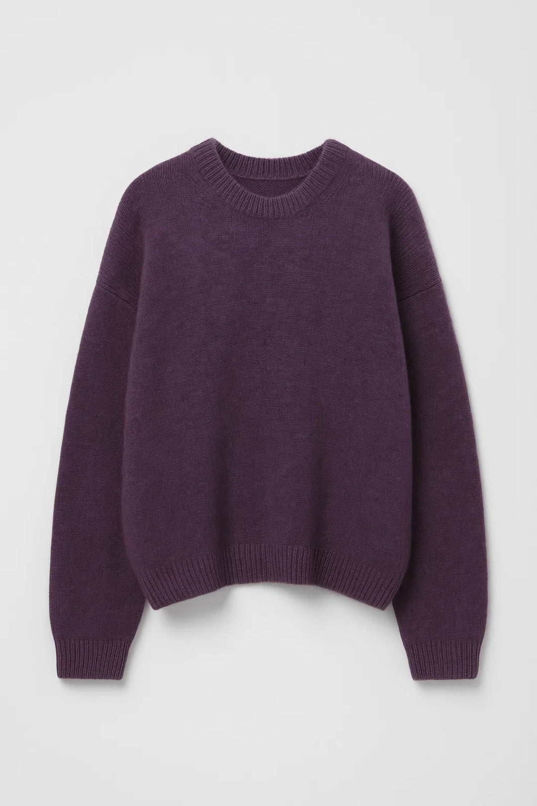 Elea | Sweter Włóczkowy, Okrągły Dekolt z Żebrowanym Wykończeniem