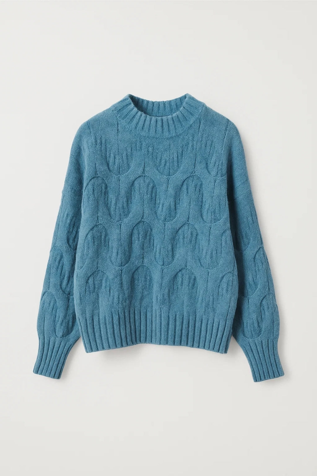 Elira | Sweter Dziergany, Struktura 3D z Okrągłym Dekoltem