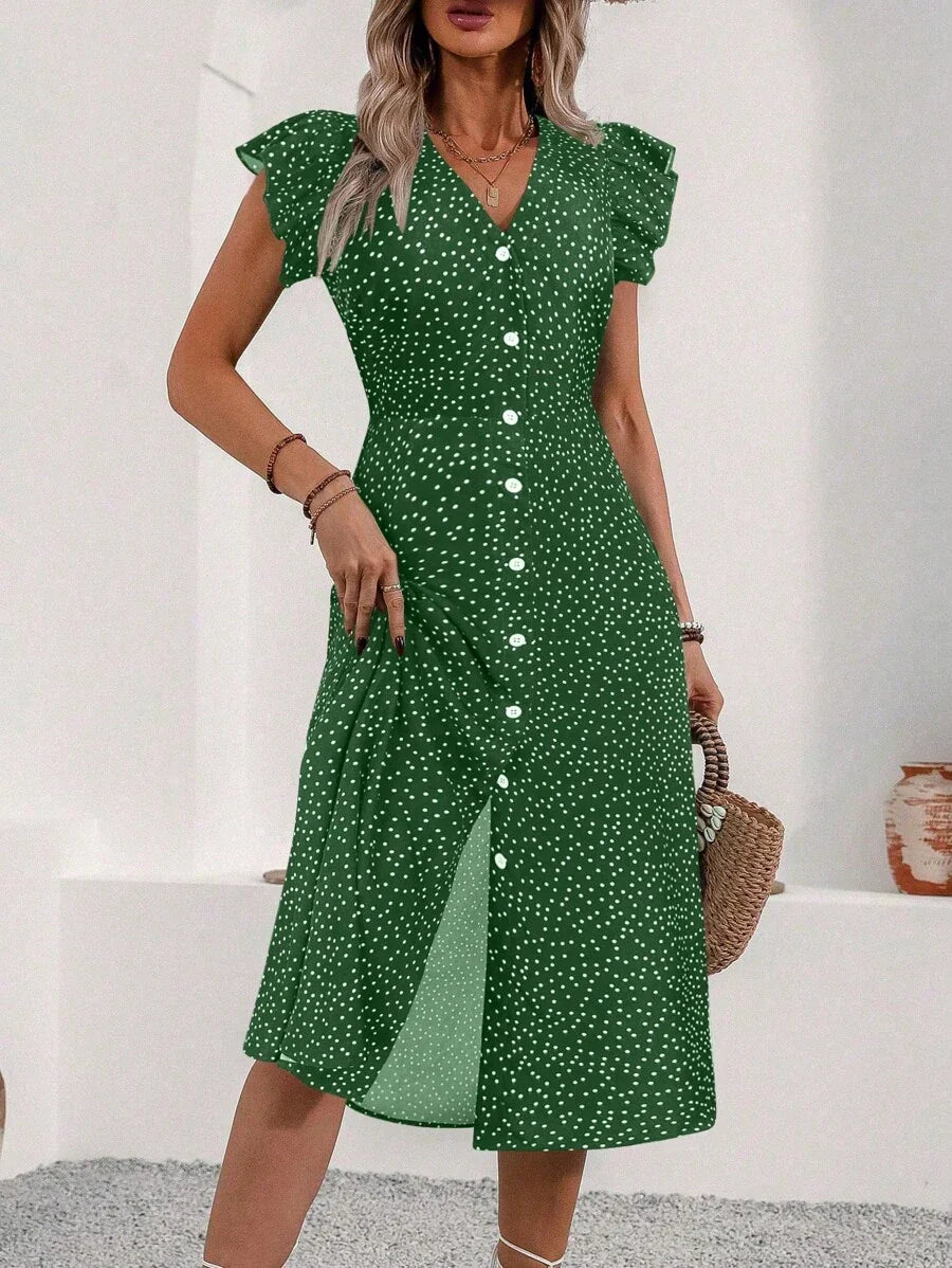 Eliza | Klasyczna Sukienka w Groszki – Elegancja na Każdą Okazję Chicveo