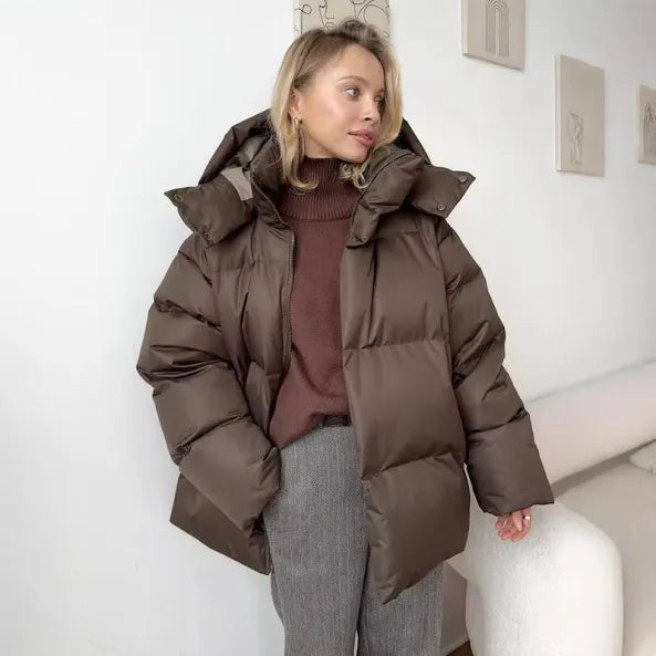 Ella | Damska Puchowa Kurtka Oversize z Kapturem