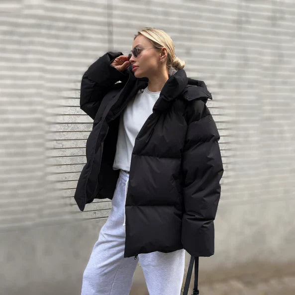 Ella | Damska Puchowa Kurtka Oversize z Kapturem