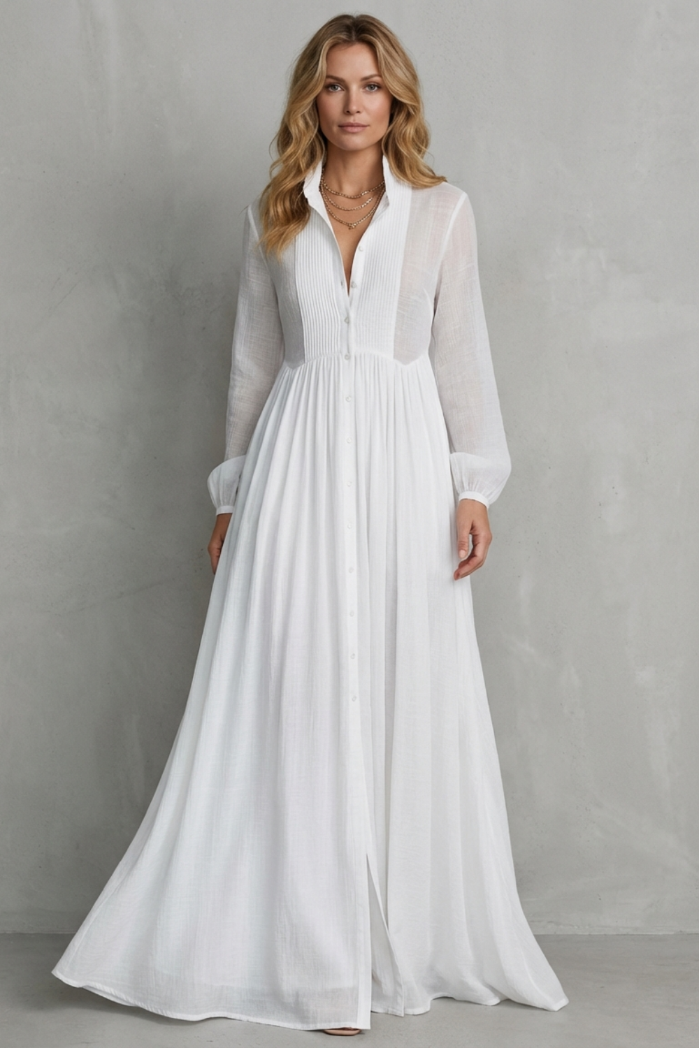 Élodie – Długa Sukienka Plisowana w Stylu Francuskim – Beztroska Elegancja na Wakacje