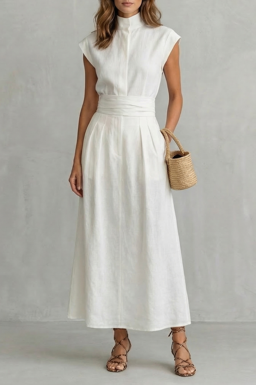 Elvarenne – Wyszukany detal w talii – Sukienka maxi