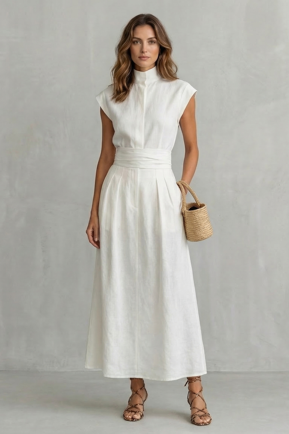 Elvarenne – Wyszukany detal w talii – Sukienka maxi