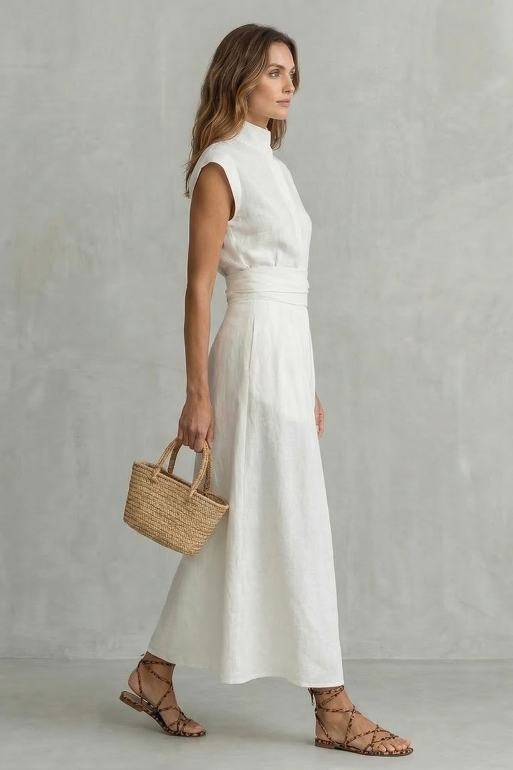 Elvarenne – Wyszukany detal w talii – Sukienka maxi