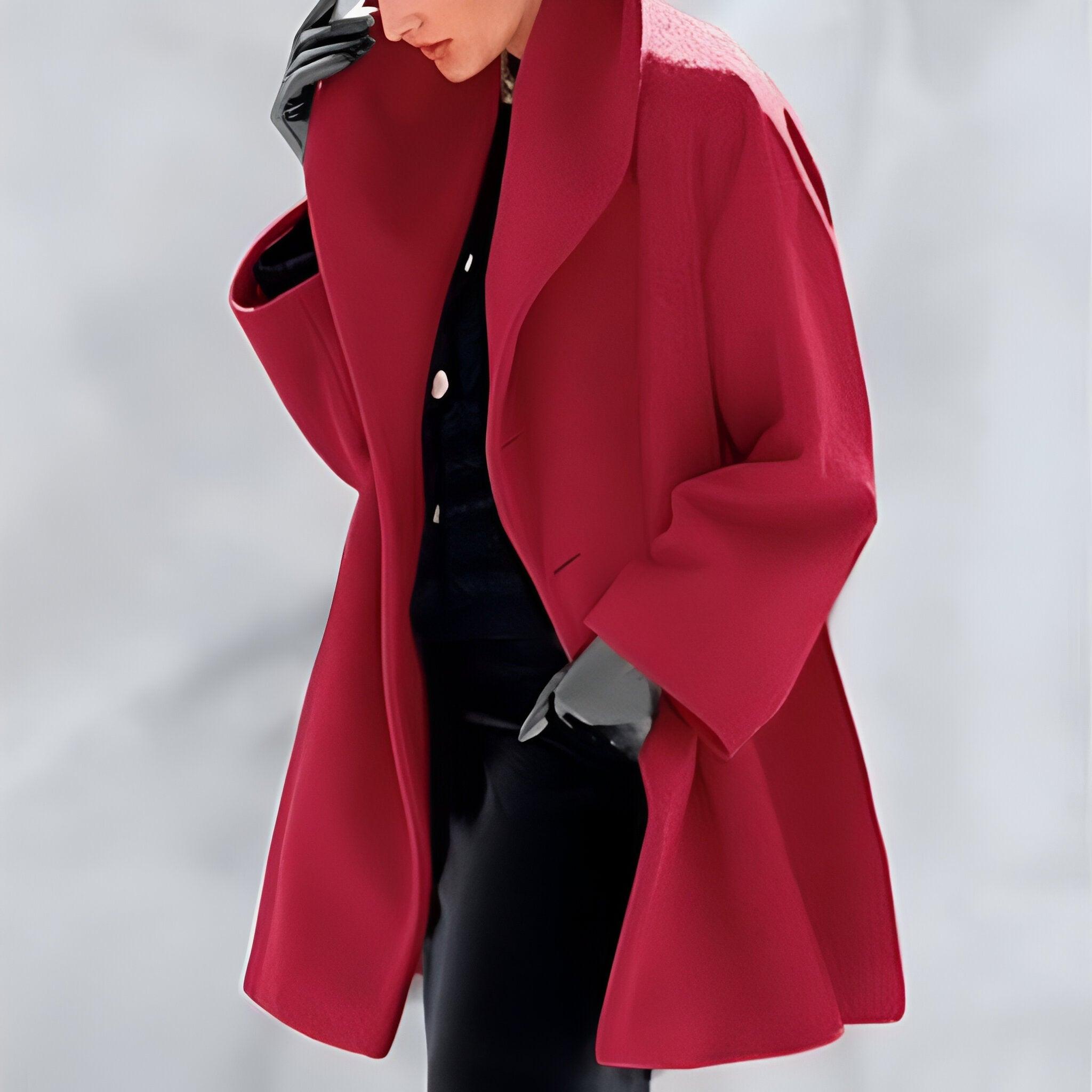 Ember | kurtka zimowa damska elegancki płaszcz wełniany długa stylowa ciepła Chicveo