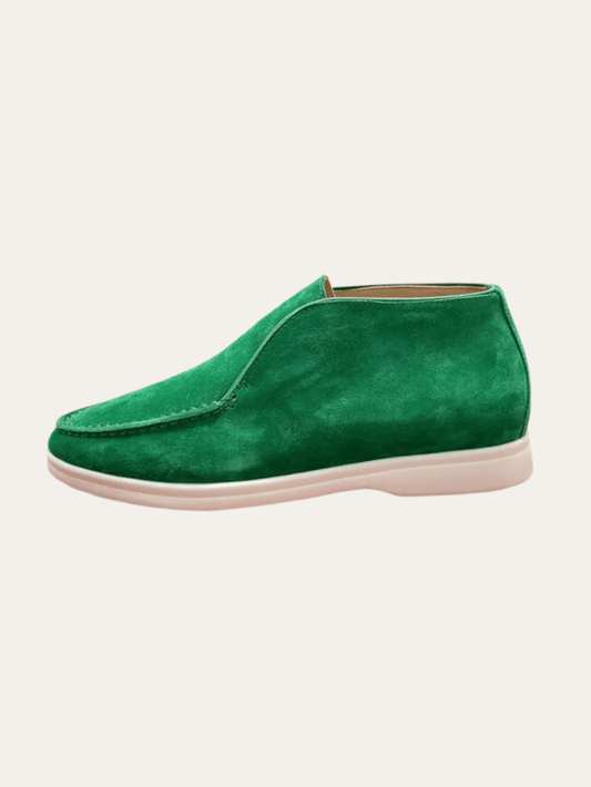 Zielone Zamszowe Luksusowe Mokasyny High dla Eleganckiego Stylu