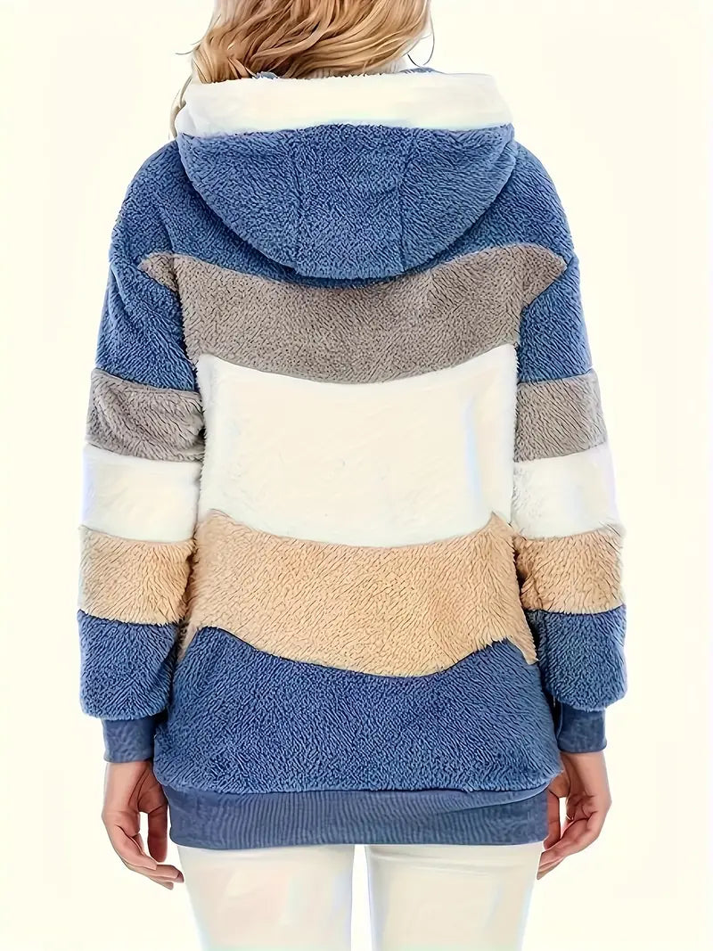 Evangeline | kurtka zimowa damska pluszowa fluffy fleece ciepła elegancka Chicveo