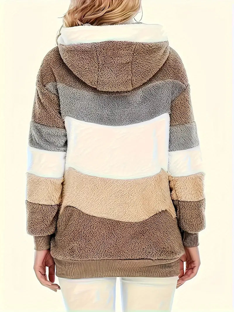 Evangeline | kurtka zimowa damska pluszowa fluffy fleece ciepła elegancka Chicveo