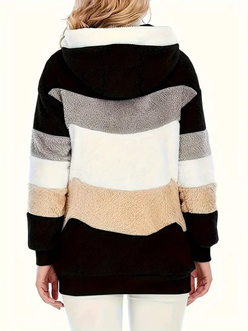 Evangeline | kurtka zimowa damska pluszowa fluffy fleece ciepła elegancka Chicveo