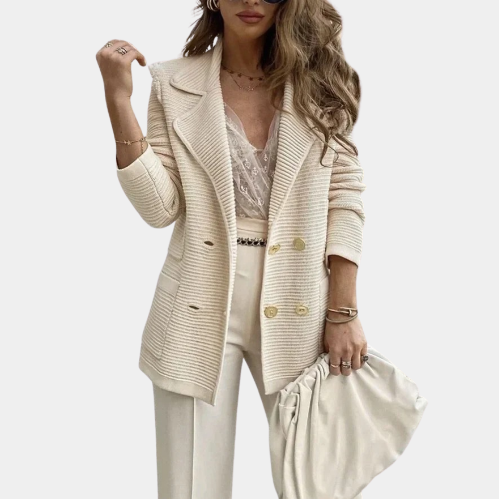 Faye | kurtka zimowa damska elegancka stylowa czarna wełniana na zimę Chicveo
