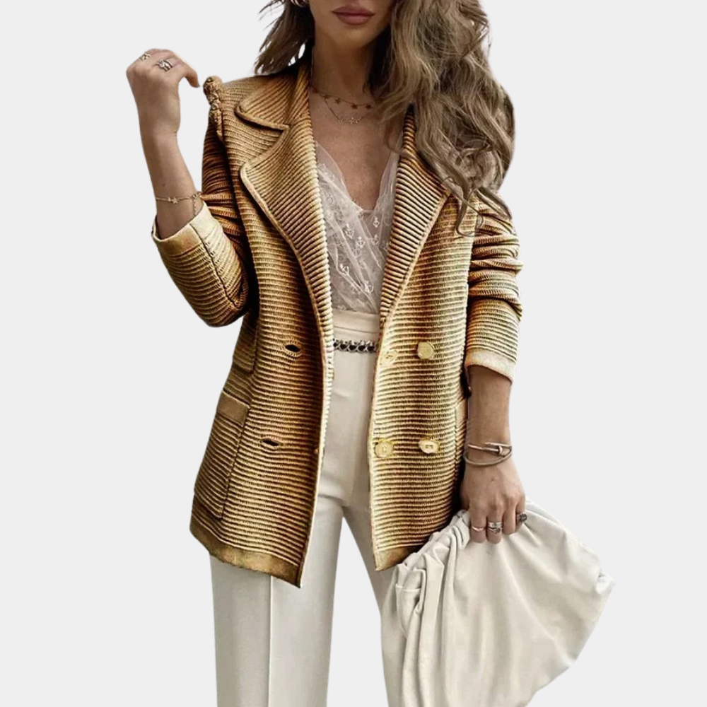 Faye | kurtka zimowa damska elegancka stylowa czarna wełniana na zimę Chicveo