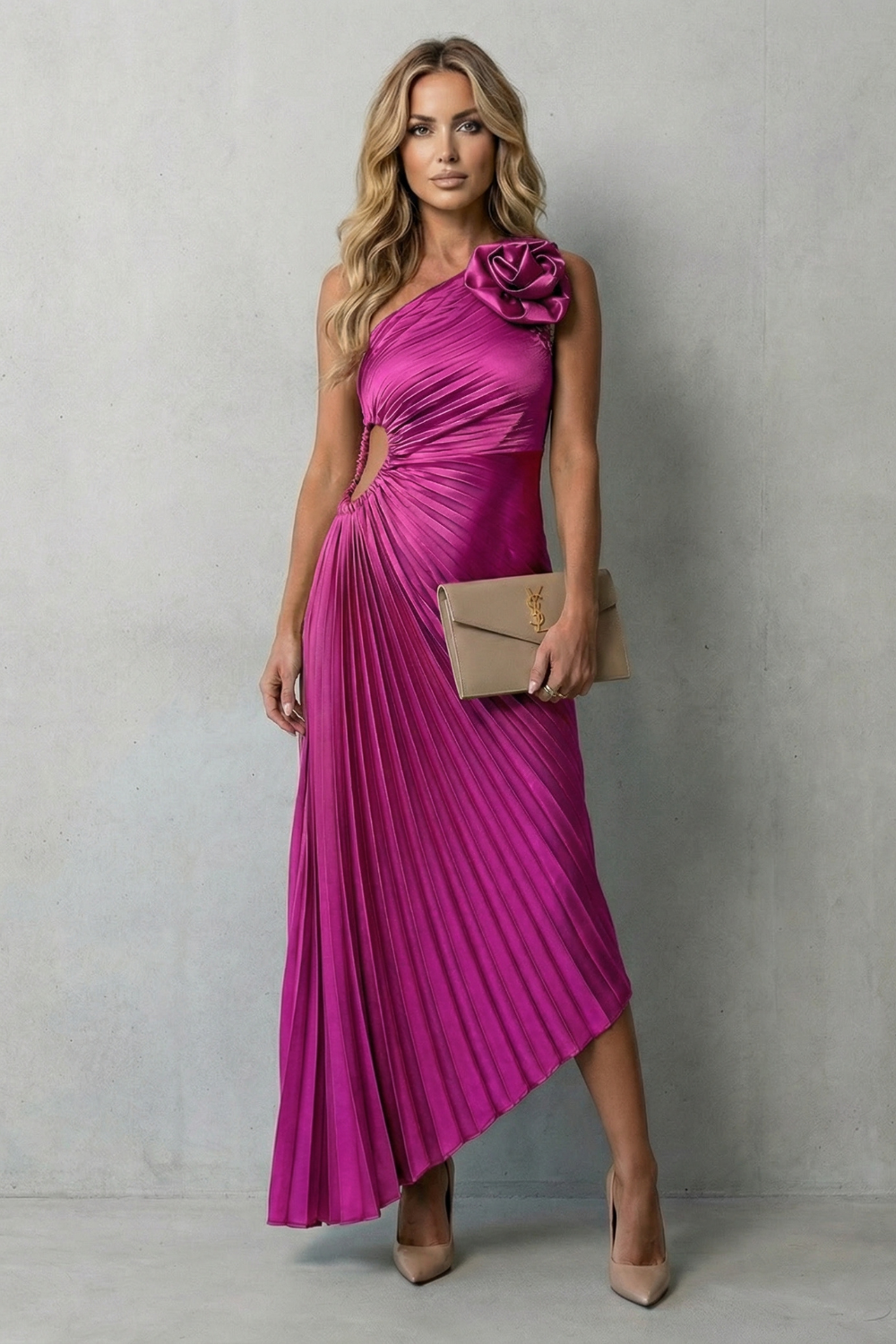 Felicity – Elegancja w wyrazistym stylu – Długa sukienka maxi z jednym ramiączkiem