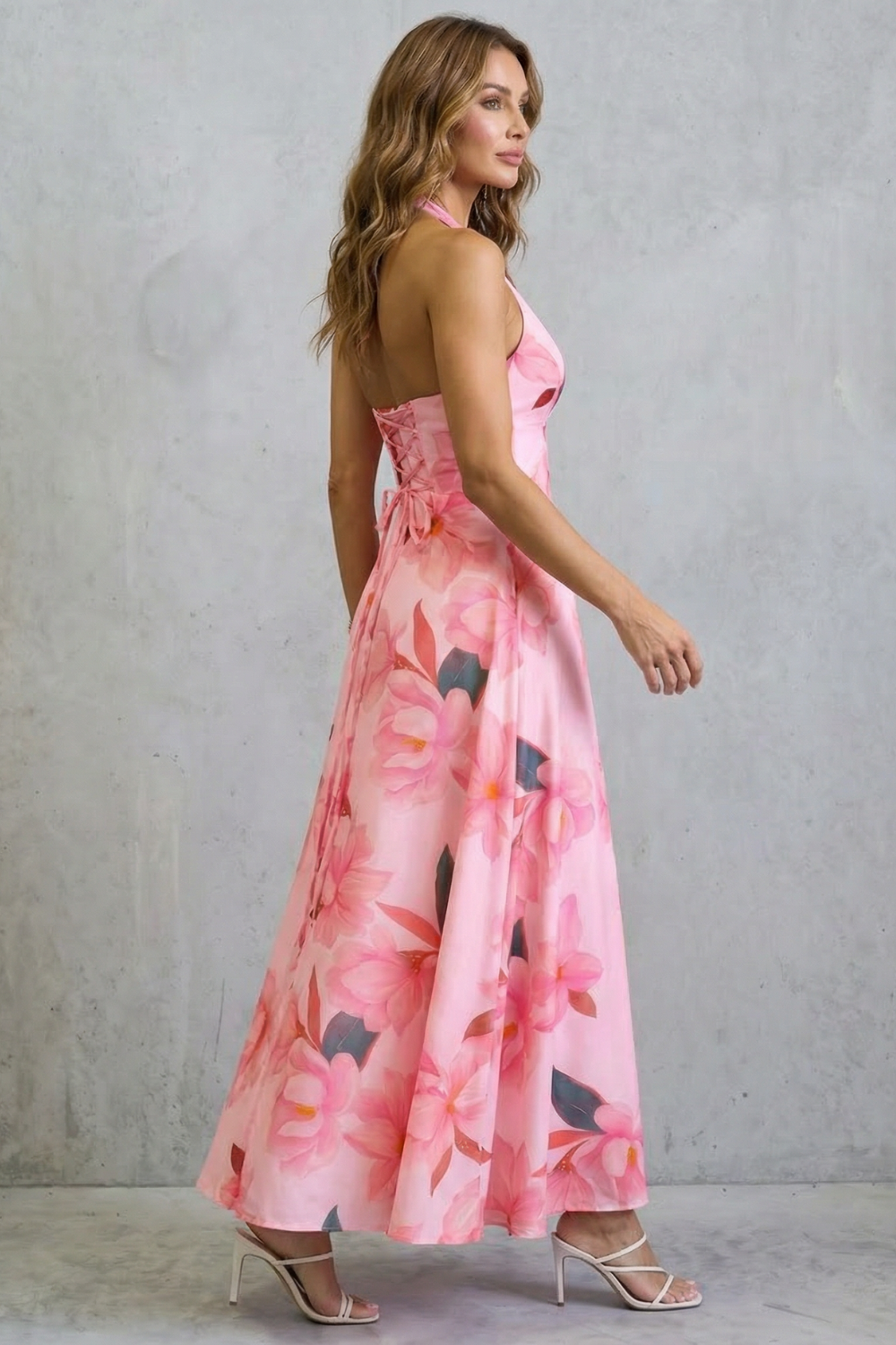 Florévia – Kwiatowa elegancja bez pleców – Sukienka maxi