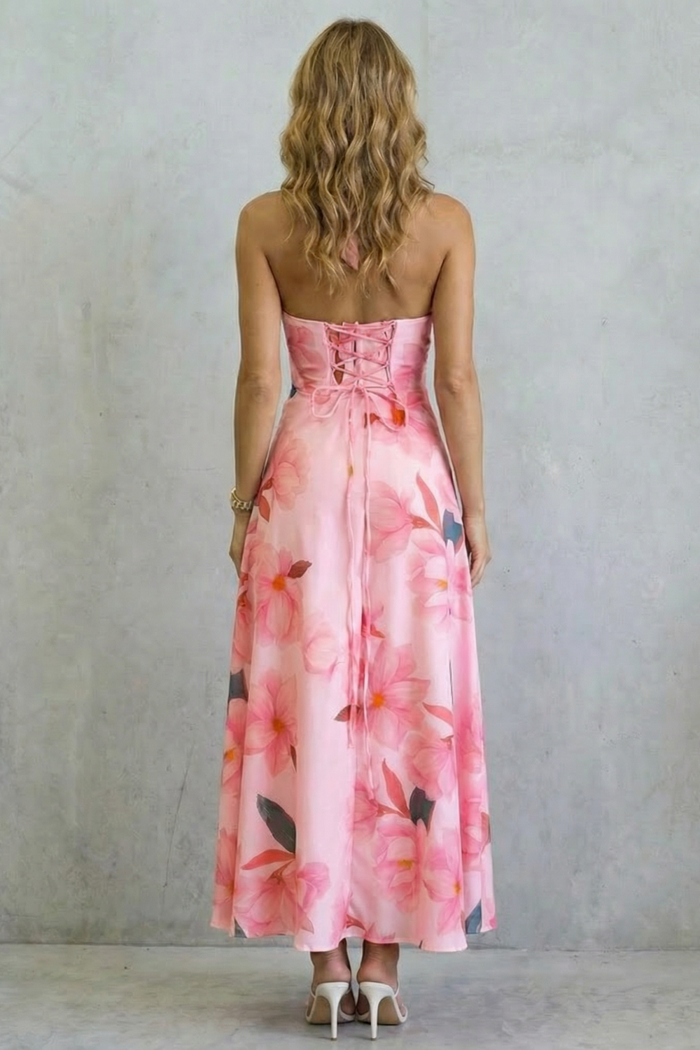 Florévia – Kwiatowa elegancja bez pleców – Sukienka maxi