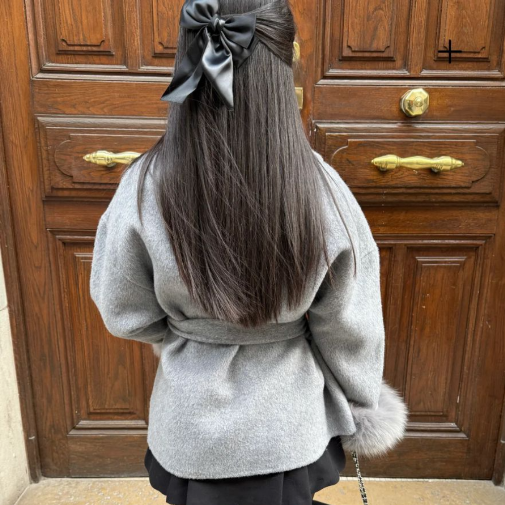 Harper | Wełniany płaszcz mix z eleganckim paskiem