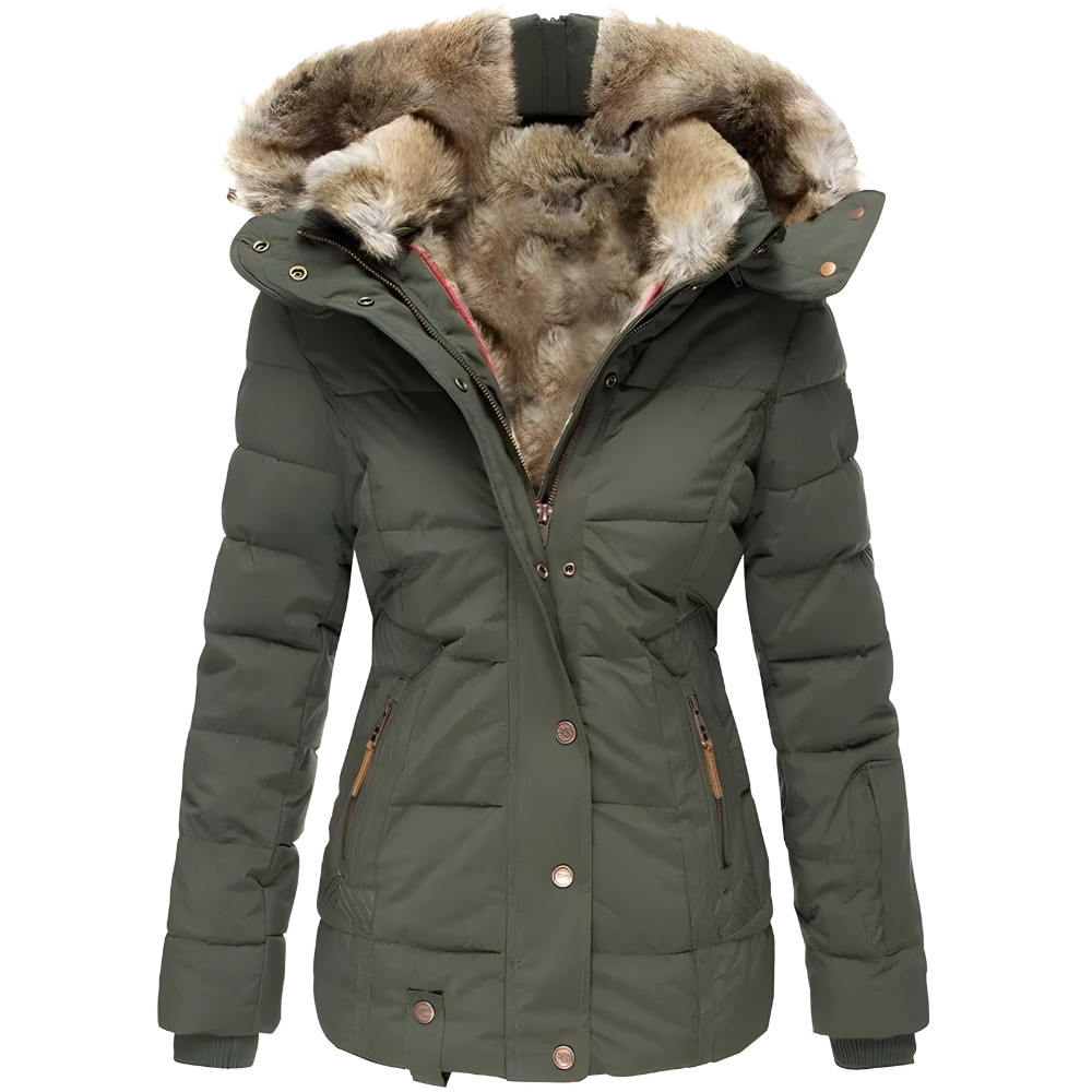 Hazel | Zimowa kurtka z kapturem i zamkiem