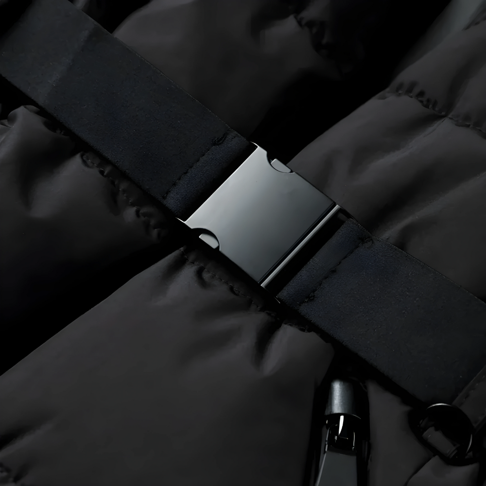 Ivy | Ciepła Pikowana Kurtka Puchowa z Kapturem i Pasek