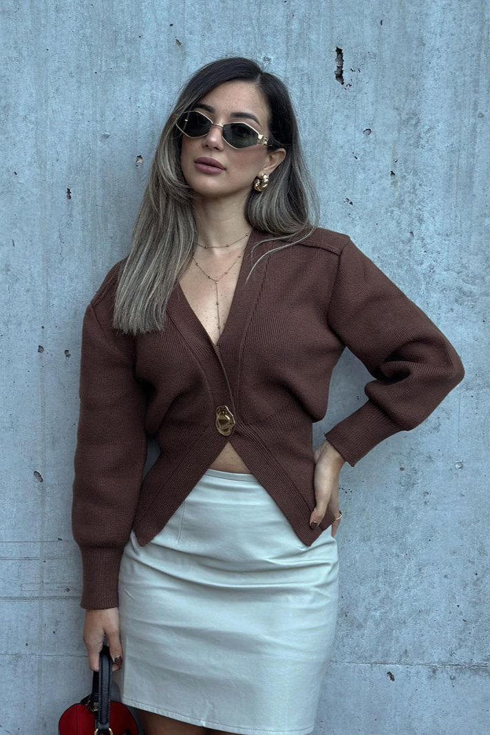 Ivy | Damski Sweter z Jednym Zapięciem