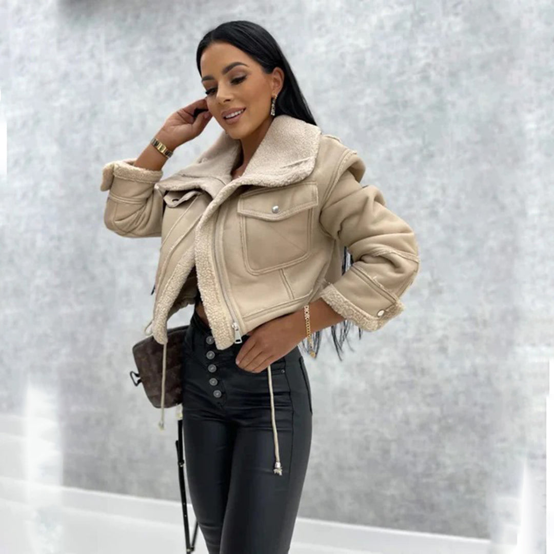 Janelle | kurtka zimowa damska elegancka wygodna stylowa czarna na zimę Chicveo