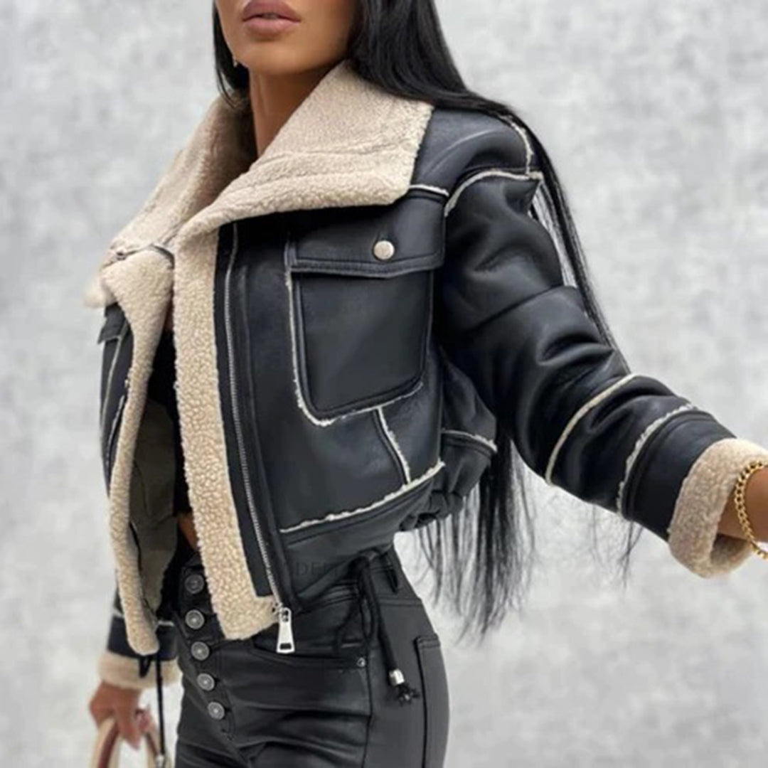 Janelle | kurtka zimowa damska elegancka wygodna stylowa czarna na zimę Chicveo