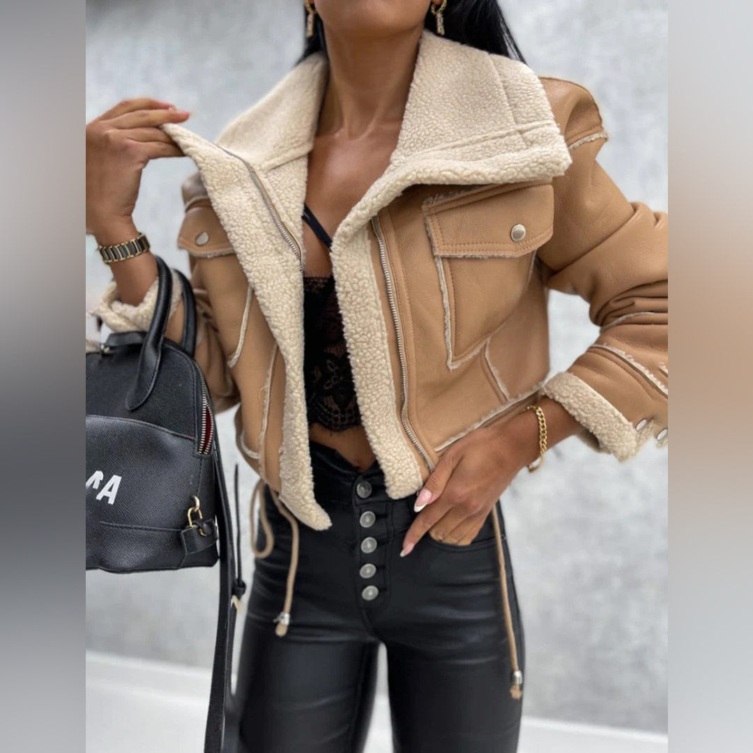 Janelle | kurtka zimowa damska elegancka wygodna stylowa czarna na zimę Chicveo