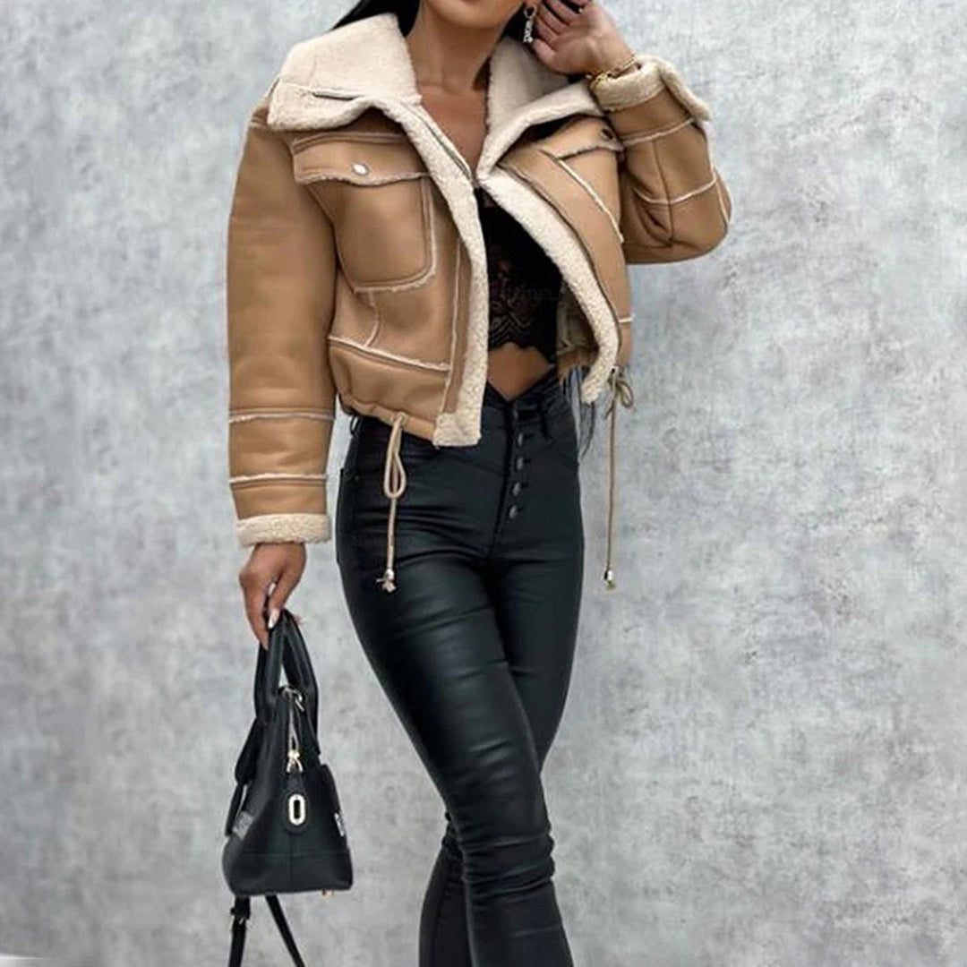 Janelle | kurtka zimowa damska elegancka wygodna stylowa czarna na zimę Chicveo