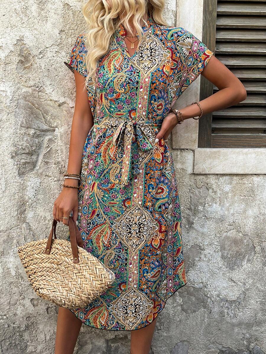 Julia | Sukienka Safari z Naturalnym, Swobodnym Stylem Chicveo